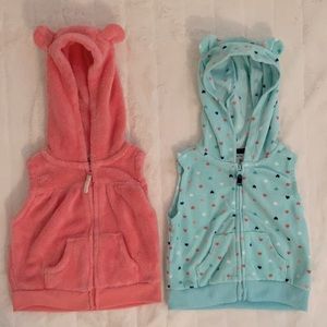 Carter’s Full Zip Fleece Vests with Ears on Hood